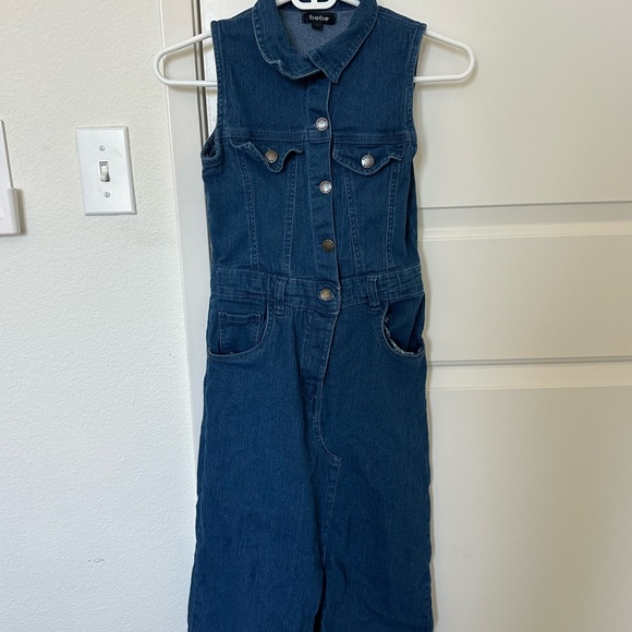 bebe Blue Denim Midi Dress - Picture 1 of 4